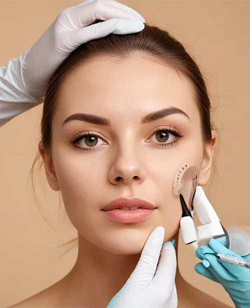 plastic surgery chicago, cheek and eye exam by surgeon